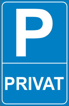 Parkplatzschild P Blau Privat